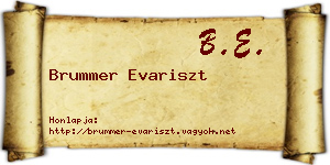 Brummer Evariszt névjegykártya
